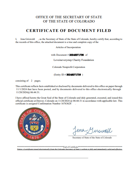 Certificate of registration