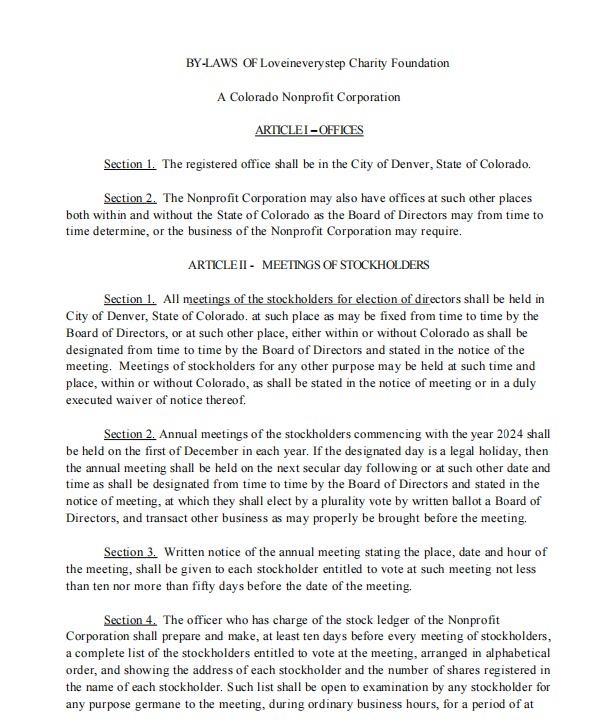 Company Articles of Association